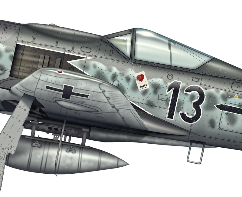 Fw190 WW2 aircraft profile drawing